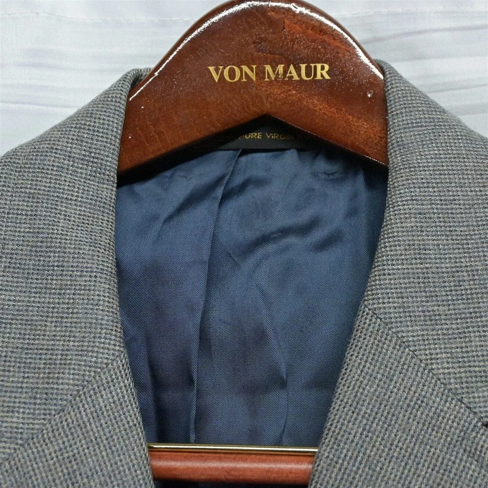 Hart Schaffner Marx 42L Gray Woven 2 Button Blazer Jacket‎ Sport Coat